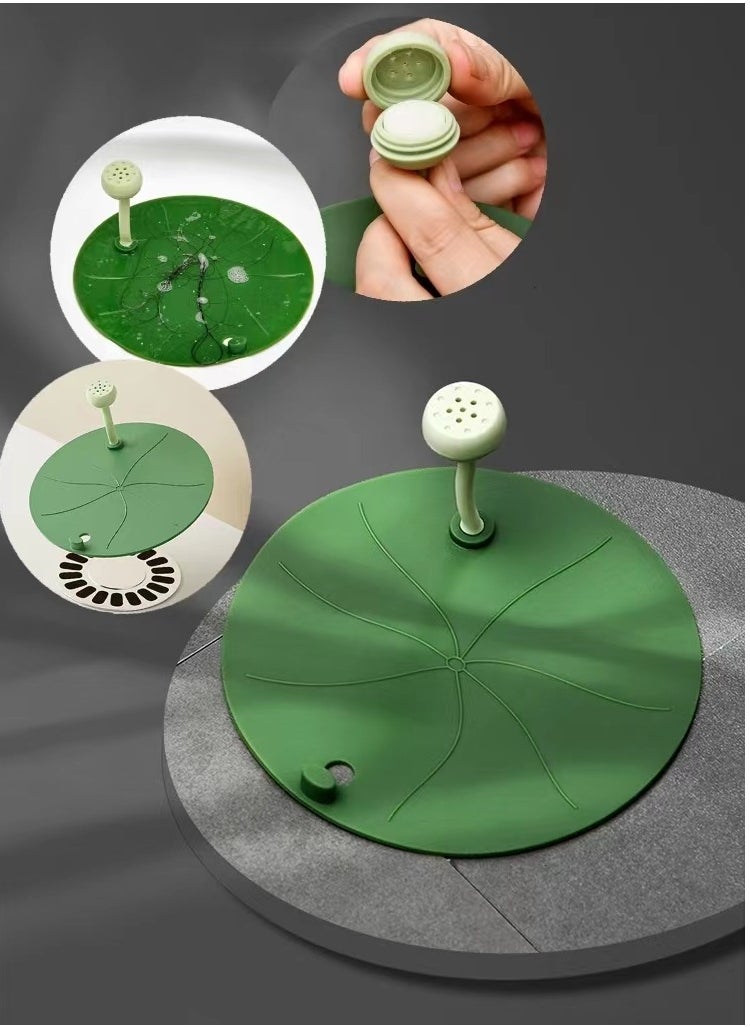 Generic 1pc  Lotus Leaf  Silicone Floor Drain Anti-Odor Mat, Gel Drain Plugs, Anti-Odor Deodorizing Cover, Kitchen Seal, Sewer Deodorization  Suitable for Kitchen, Bathroom and Laundry  - Image 1
