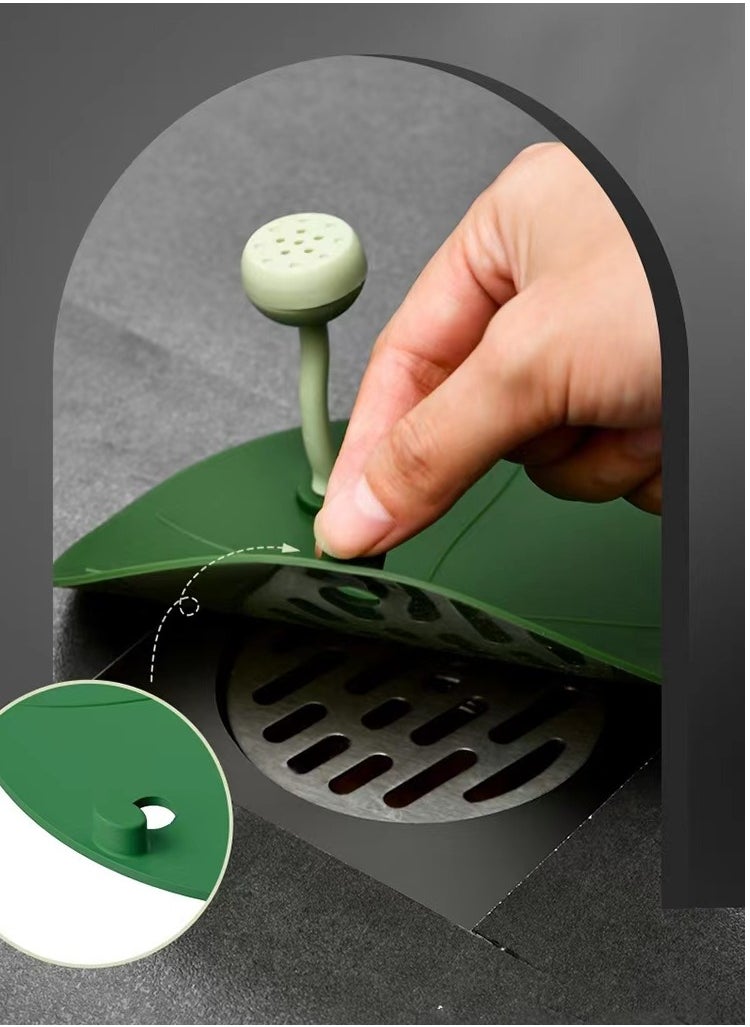 Generic 1pc  Lotus Leaf  Silicone Floor Drain Anti-Odor Mat, Gel Drain Plugs, Anti-Odor Deodorizing Cover, Kitchen Seal, Sewer Deodorization  Suitable for Kitchen, Bathroom and Laundry  - Image 2