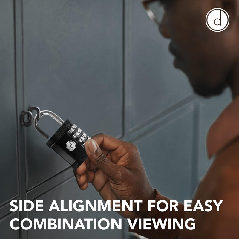 desired tools Padlock Combination Lock 4 Digit (2 Pack) - for Gym Lock, School Locker Lock, Outdoor Fence, and Storage, Combo Lock - Locks for Lockers - Weatherproof Metal - Keyless, Easy to Set, Resettable - Black - Image 4