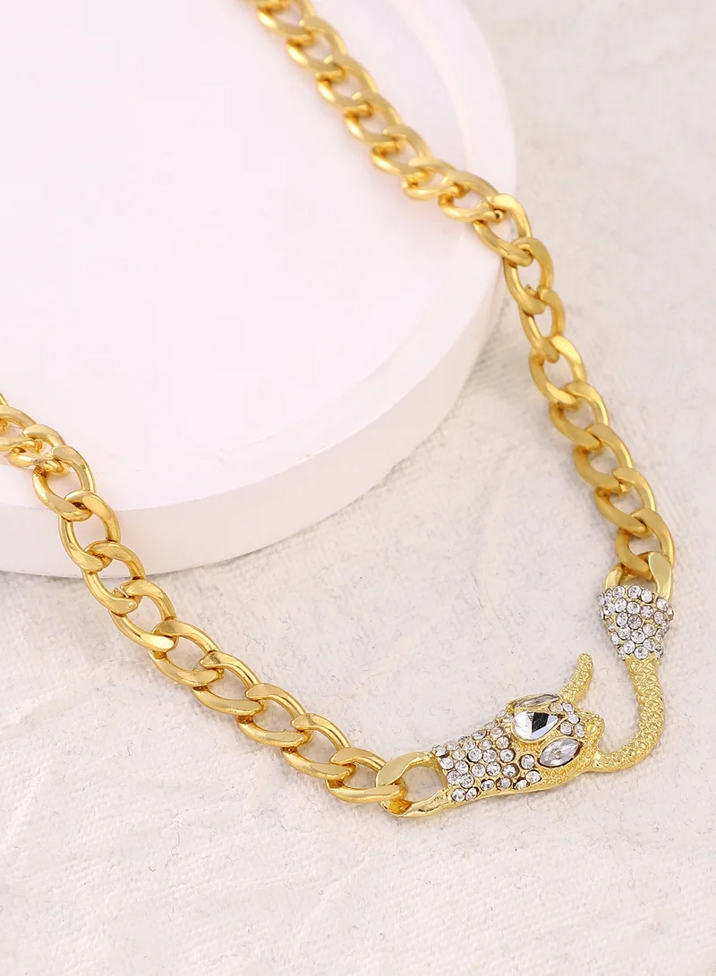 SOHI SOHI Women The Bijou-Snakehead Chain Necklace | California  Colour | One-Size | Artificial Stone Alloy Material | Lobster Clasp Closure | Necklace For Casual & Evening Wear