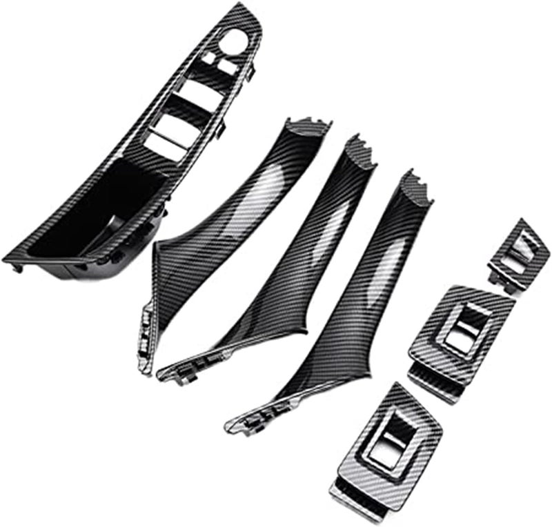 Wivplex 7pcs Carbon Fiber Door Handle Trim for F10 F11 5 Series - Image 1