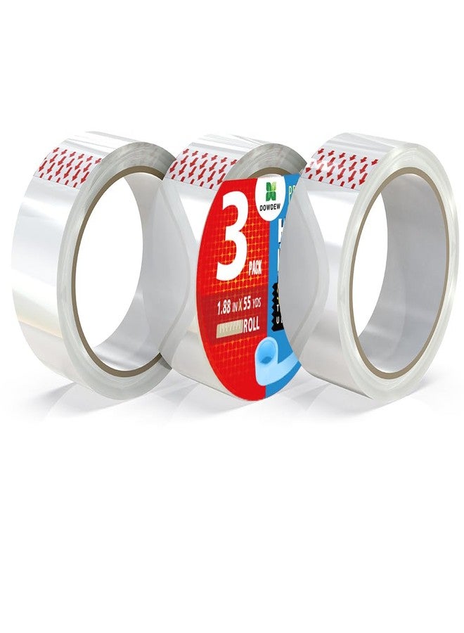 DowDew Clear Packing Tape, Heavy Duty Packaging Tape 1.88 inch x 55 Yards Refill Roll for Shipping Mailing Moving [Ultra Strong - Super Thick] (3 Rolls / 165 Total Yards) - Image 3