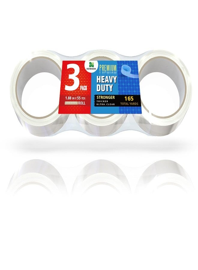 DowDew Clear Packing Tape, Heavy Duty Packaging Tape 1.88 inch x 55 Yards Refill Roll for Shipping Mailing Moving [Ultra Strong - Super Thick] (3 Rolls / 165 Total Yards) - Image 4