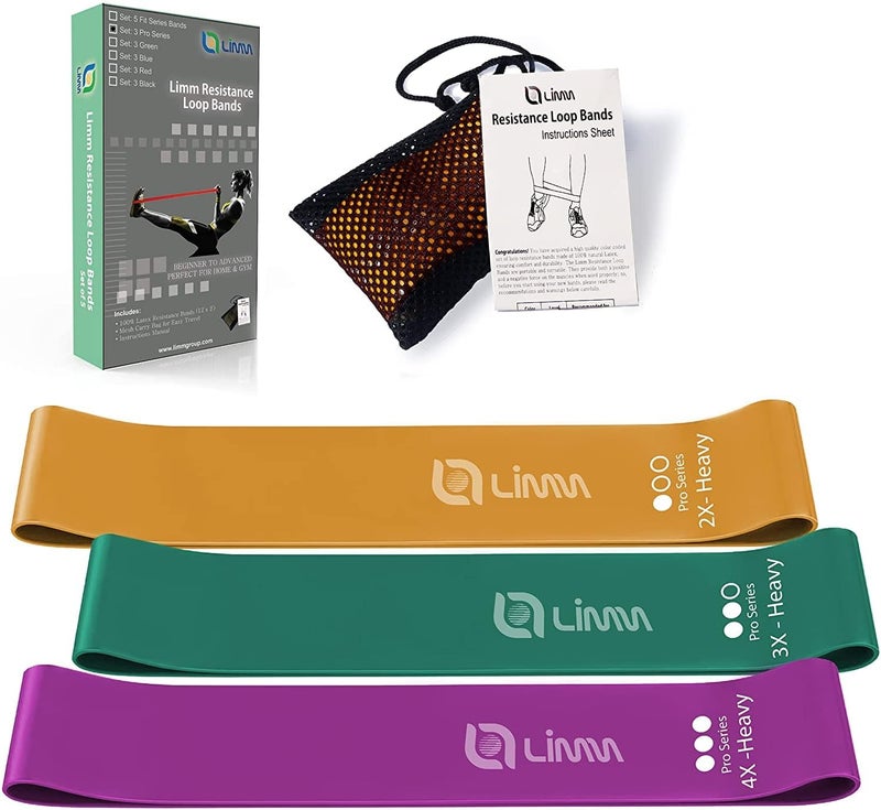 Limm Fittest Pro by Resistance Bands for Legs and Butt, Fabric Exercise Loop Bands Yoga, Pilates, Rehab, Fitness and Home Workout, Strength Bands for Booty - Image 1