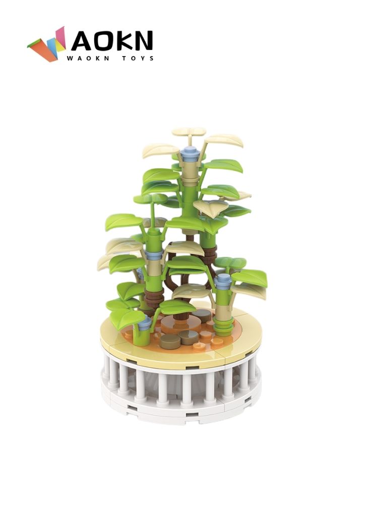 WAOKN New Creative Assembly Simulation Flowers Pot Small Particle Building Blocks Creative Art Decoration Gift