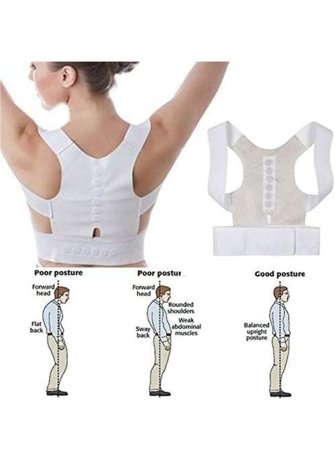EasyLife - Large Magnetic Posture Corrector Back Straight Brace Belt Corrective Therapy Corset Lumbar Support - Image 1