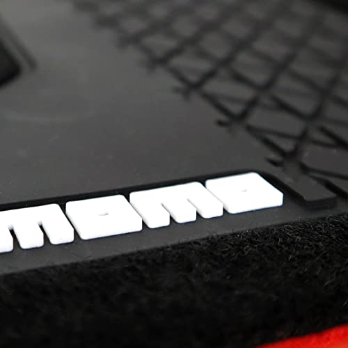 MoMo Complete Set 4 Pieces Universal CAR MATS Black/RED - Image 2