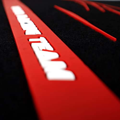 MoMo Complete Set 4 Pieces Universal CAR MATS Black/RED - Image 5