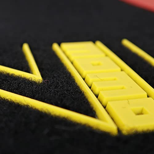 MoMo Complete Set 4 Pieces Universal CAR MATS Black/RED - Image 4