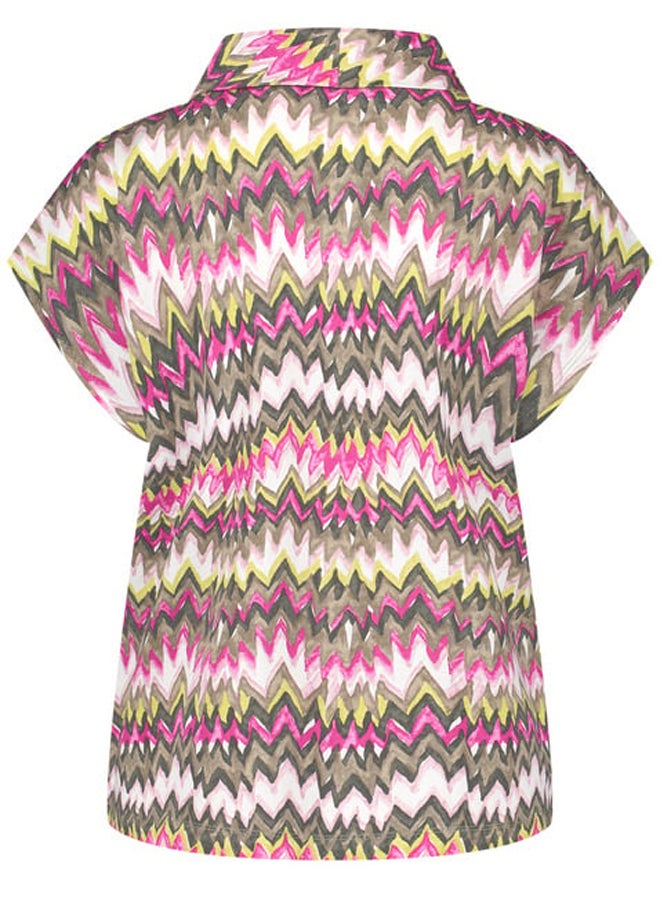GERRY WEBER Patterned short-sleeved shirt with shawl collar  - Image 4