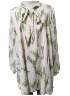 Generic Women's Cotton Linen 2-pieces Set Long Sleeve Suit With Ribbon and Wide Leg Pants Free Size T-0254  - Image 5
