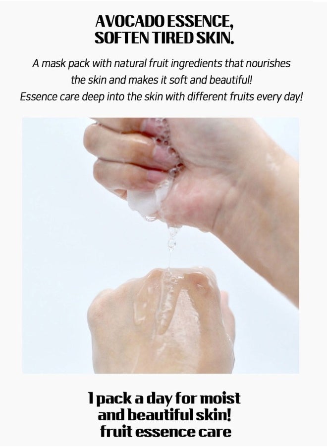 Lebelage - Fruit Avocado Essence Mask (Pack of 10 Individual Masks), Skin Care Made in Korea - Image 1