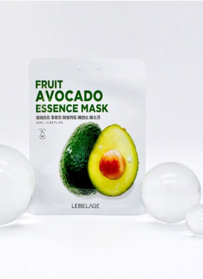 Lebelage - Fruit Avocado Essence Mask (Pack of 10 Individual Masks), Skin Care Made in Korea - Image 1