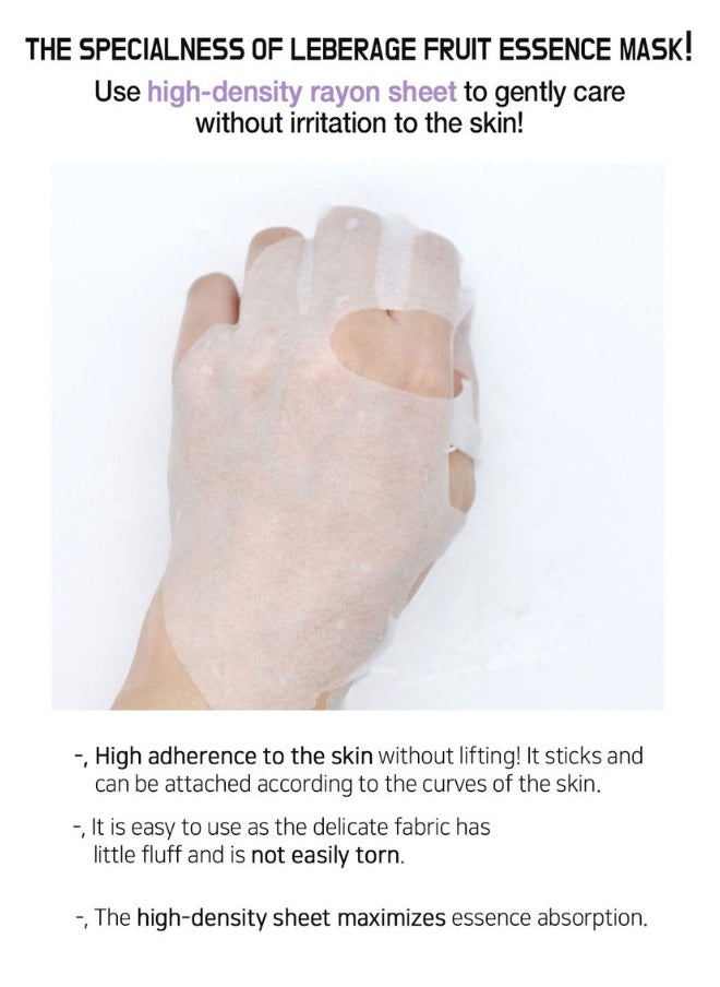Lebelage - Fruit Avocado Essence Mask (Pack of 10 Individual Masks), Skin Care Made in Korea - Image 1