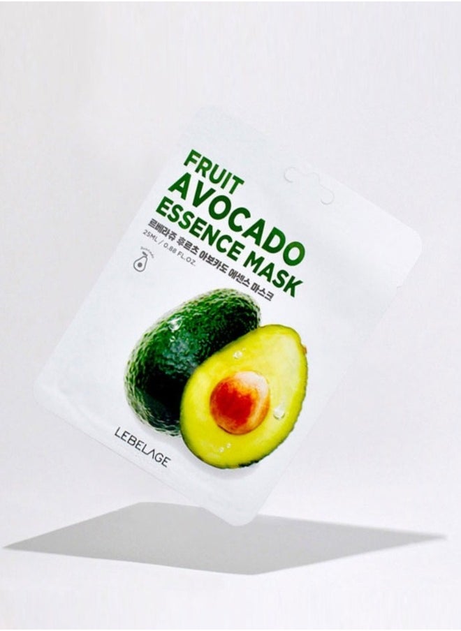 Lebelage - Fruit Avocado Essence Mask (Pack of 10 Individual Masks), Skin Care Made in Korea - Image 1
