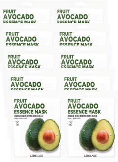 Fruit Avocado Essence Mask (Pack of 10 Individual Masks), Skin Care Made in Korea