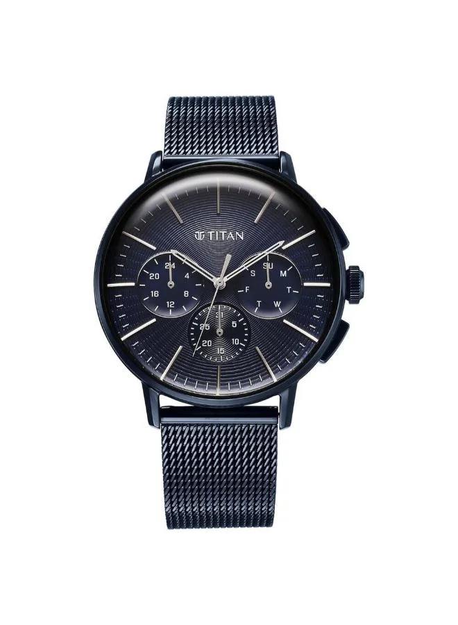 تيتان Men's Stainless Steel Analog Watch 90200QM01 - 48 mm