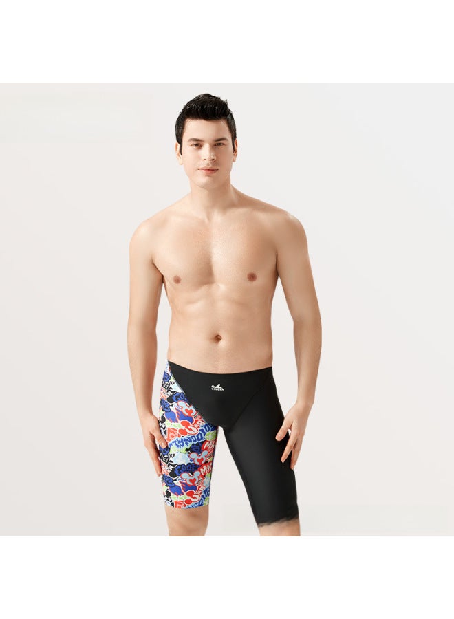 Loquat Yingfa 9205 Five-point Swimming Trunks Men's Imitation Shark Skin Fina Logo And 2022 Professional Training Competitive Swimming Trunks-Color:Disney D28087- - Image 5
