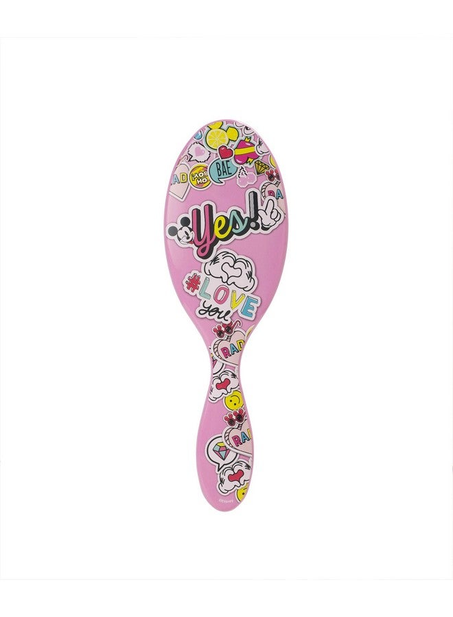 Wet Brush Disney Original Detangler Hair Brush Peace Love Pink Comb For Women Men And Kids Wet Or Dry Removes Knots And Tangles Natural Straight Thick And Curly Hair - Image 2
