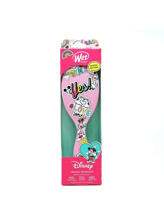 Wet Brush Disney Original Detangler Hair Brush Peace Love Pink Comb For Women Men And Kids Wet Or Dry Removes Knots And Tangles Natural Straight Thick And Curly Hair - Image 4