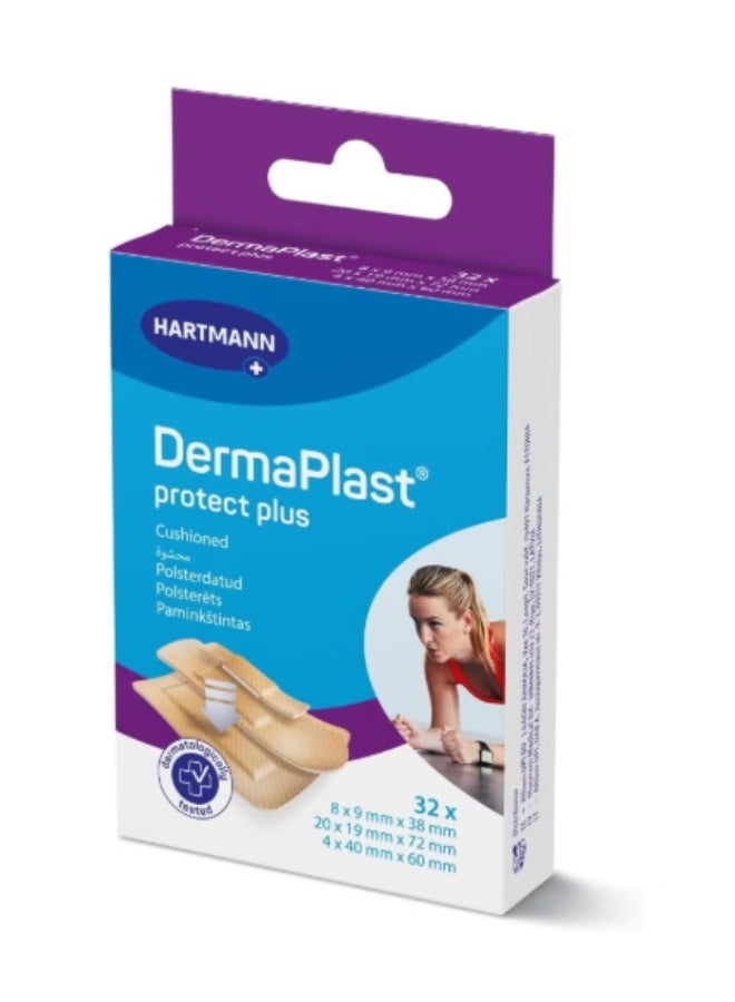 Hartmann DermaPlast Protect Plus Plasters (3 sizes) - 32 No's - Image 1