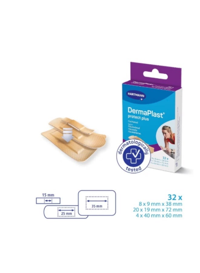 Hartmann DermaPlast Protect Plus Plasters (3 sizes) - 32 No's - Image 2
