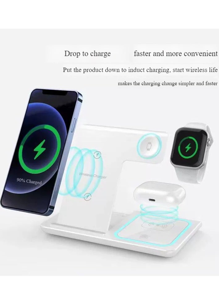 Generic - Wireless Charging Station, 3 in 1 Foldable Wireless Charger Stand, Wireless Charging Stand for iPhone & Samsung Series, Apple Watch, and Qi-Certified Phones - Image 1