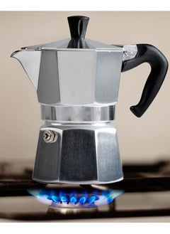 Scrolls Stovetop Aluminum Silver Espresso Maker, Moka stove coffee maker, Moka Pot Coffee Maker for Gas or Electric Stove Top, Classic Italian Coffee Maker, 3 Cup (150Ml))  - Image 2