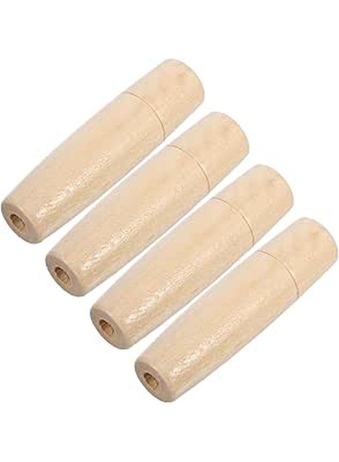 4 Pack Wooden Handle Replacement For Small Grill Barbecue Files Outdoor Kitchen Garden Tool Hardware Accessories - Image 1
