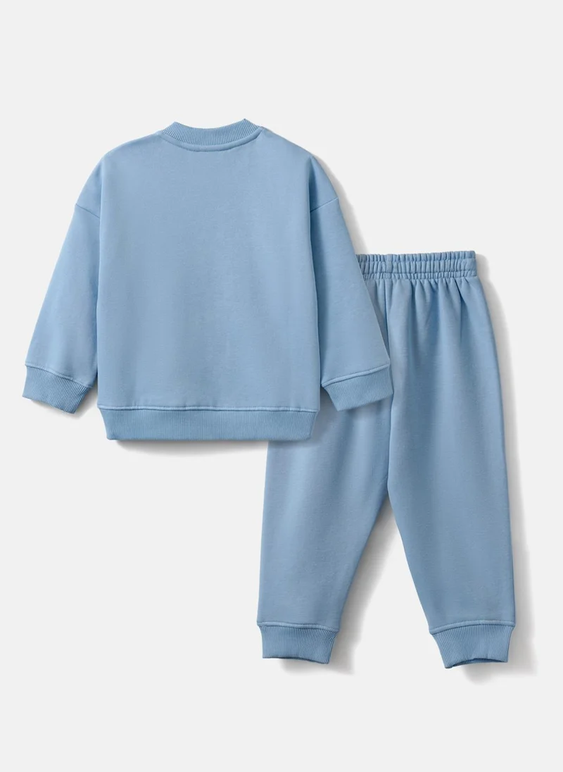 نوتيناتي Nautinati Tractor Print Fleece Sweatshirt and Joggers Set for Baby Boys