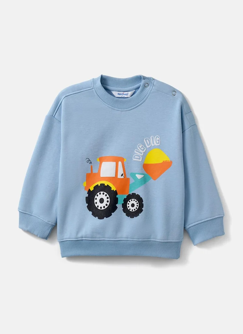 نوتيناتي Nautinati Tractor Print Fleece Sweatshirt and Joggers Set for Baby Boys