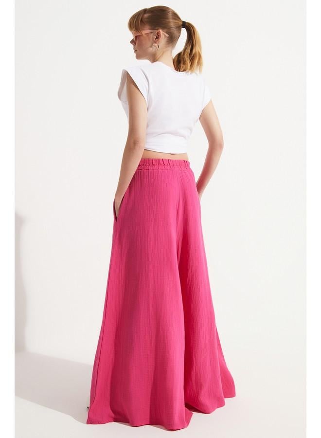 جون بنطلون واسع بخصر مطاطي - فوشيا - Image 5