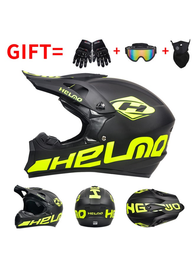 Green Dot Certified Off-road Full Face Helmet with Three-piece Gift Set