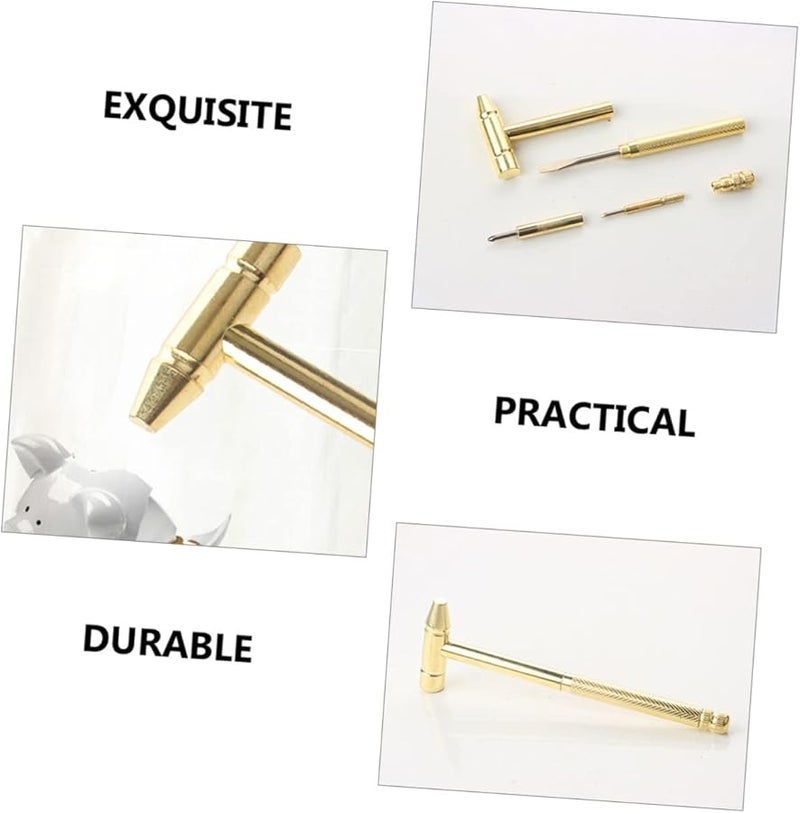 Multifunction Copper Mini Hammer with Screwdrivers Knurled Handle for Watch Repair and Precision Crafting - Image 4