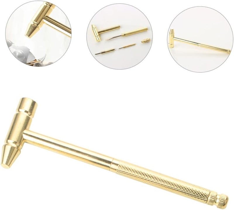 Multifunction Copper Mini Hammer with Screwdrivers Knurled Handle for Watch Repair and Precision Crafting - Image 5