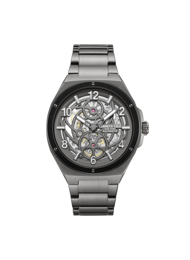 Gun Dial Stainless Steel Bracelet Multifunction Watch for Men, 43.5mm