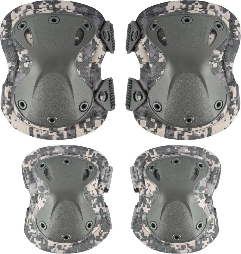 ACTIONUNION Professional Tactical Combat Knee and Elbow Protective Pads Sets Advanced Tactical Gear Set for Airsoft Paintball Hunting Army Skate Outdoor Sports… - Image 1