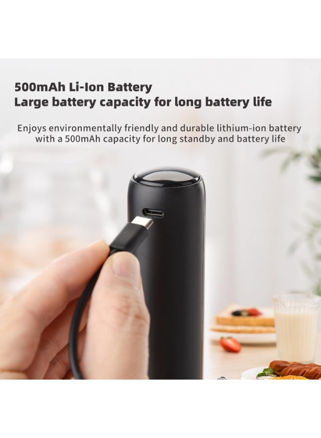 Beauenty Rechargeable Milk Frother Handheld, Electric Frothers, Coffee Frother blender stirrer Mini Whisk, Foam Maker, Drink Mixer for Coffee, Milk, Lattes, Cappuccino Cream Matcha,Black - Image 2