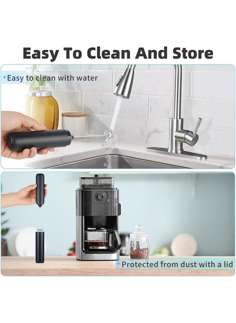 Beauenty Rechargeable Milk Frother Handheld, Electric Frothers, Coffee Frother blender stirrer Mini Whisk, Foam Maker, Drink Mixer for Coffee, Milk, Lattes, Cappuccino Cream Matcha,Black - Image 5