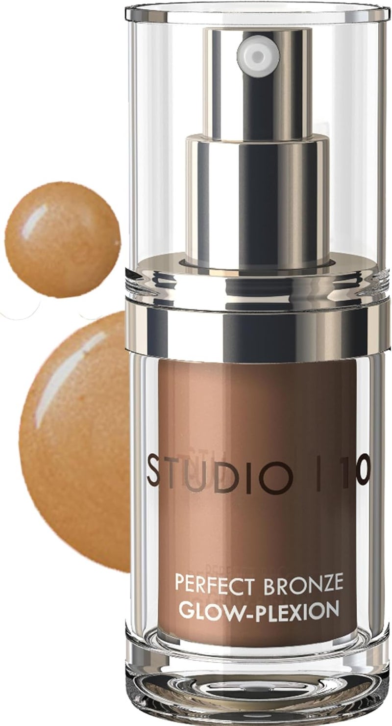 Studio10 Perfect Bronze Glow Plexion Face Bronzer and Highlighter for Mature Dry or Textured Skin with No Shimmer Finish
