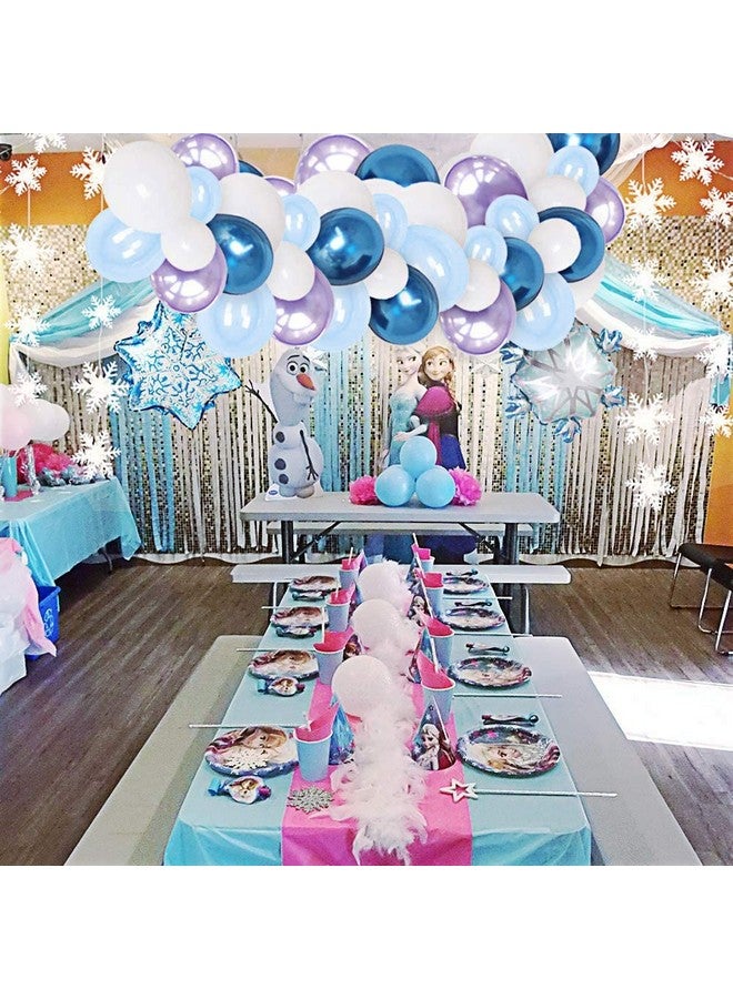 CYMYLAR 45 Pcs Snowflake Balloons for Baby Shower Christmas Winter Wonderland Snow Princess Ice Frozen Birthday Party Decorations Supplies  - Image 4