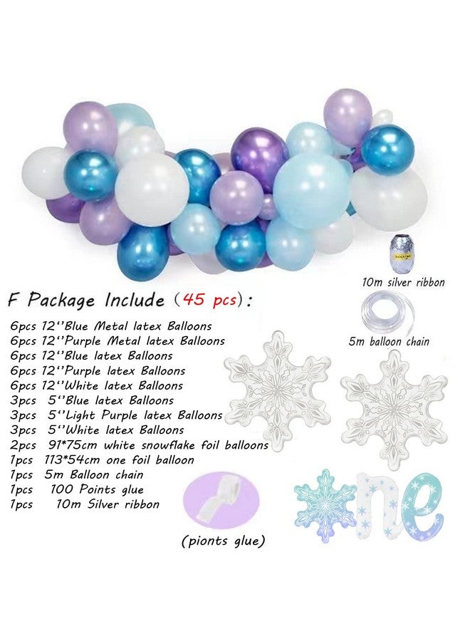 CYMYLAR 45 Pcs Snowflake Balloons for Baby Shower Christmas Winter Wonderland Snow Princess Ice Frozen Birthday Party Decorations Supplies  - Image 2