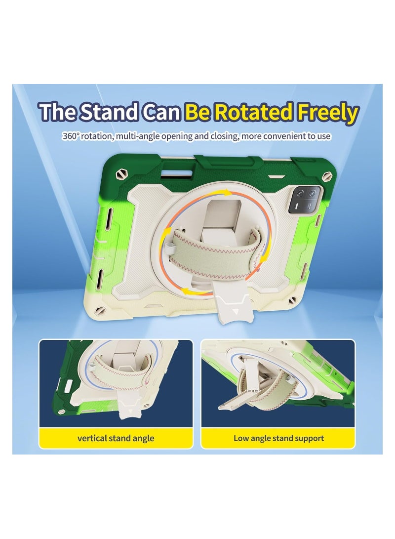 Case Kids Case For Xiaomi Mi Pad 6/6 Pro 2023 11.2 inch,Multi-Angle Elastic Bracket+360° Adjustable Swivel Hand Strap Three-in-one Shatter-Resistant Shell, Drop-Proof,Shoulder Strap Pad Case C - Image 5