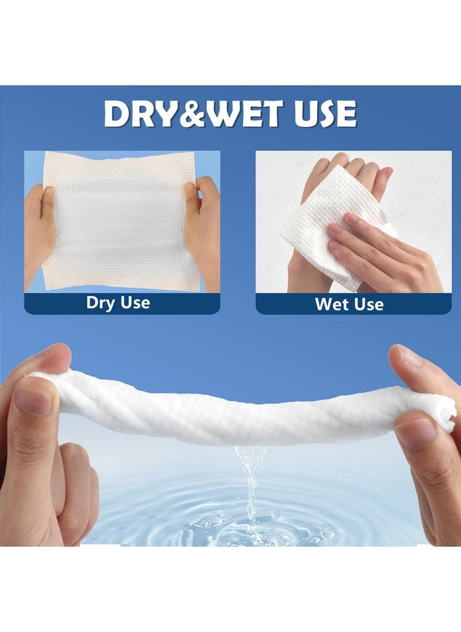 Thick Disposable Face Towels, 100% Cotton Biodegradable Facial Wipes, Ultra Soft Face Towels For Drying, Face Towelettes Disposable Multi-Purpose For Cleansing, Skincare And Makeup Remover, 80 Count