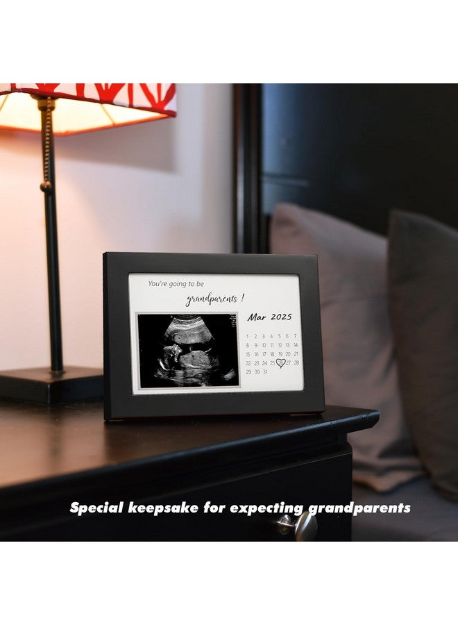 HAMUIERS Pregnancy Announcement for Grandparents, Sonogram Picture Frame, Baby Announcement Sign, Surprise Baby Reveal Ideas to Grandparents Ultrasound Keepsake Frame, First Time Grandparents Gifts, Black - Image 2