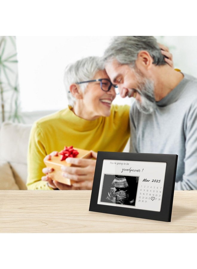 HAMUIERS Pregnancy Announcement for Grandparents, Sonogram Picture Frame, Baby Announcement Sign, Surprise Baby Reveal Ideas to Grandparents Ultrasound Keepsake Frame, First Time Grandparents Gifts, Black - Image 3