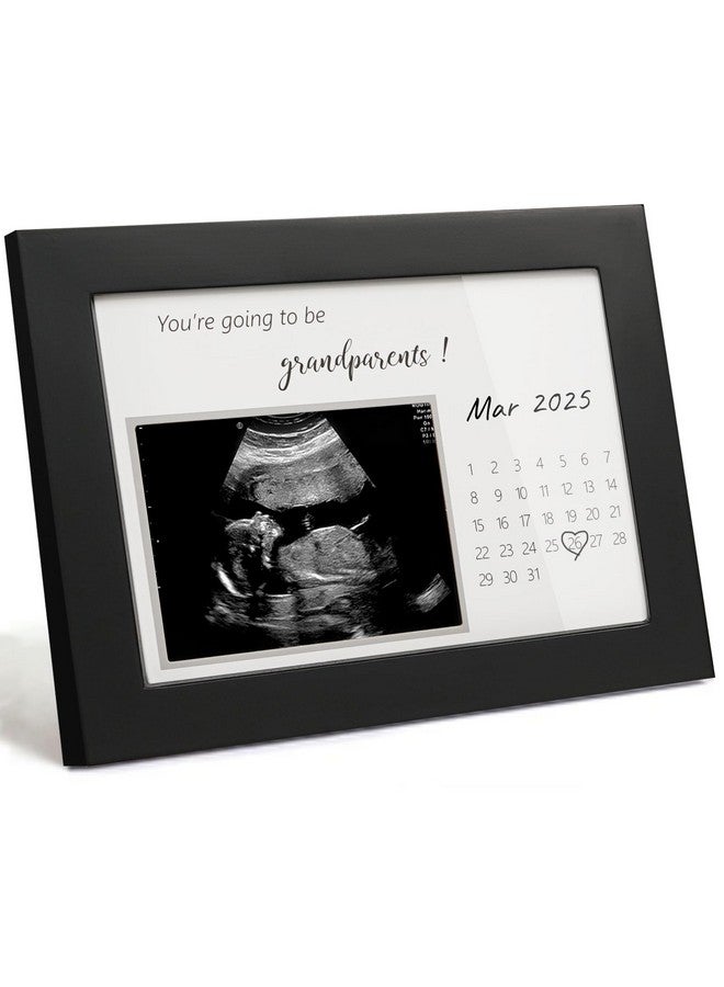 HAMUIERS Pregnancy Announcement for Grandparents, Sonogram Picture Frame, Baby Announcement Sign, Surprise Baby Reveal Ideas to Grandparents Ultrasound Keepsake Frame, First Time Grandparents Gifts, Black - Image 1