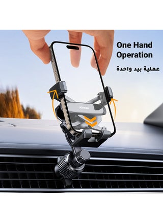 Mobile Holder For Car Car Phone Holder For Air Vent Car Mobile Holder With Auto Lock And Hook Shape Clip Not Block Air Vent Phone Holder Car Fit Big Phone iPhone 15 16 Series, Samsung S24 S23, Xiaomi Black - view 2
