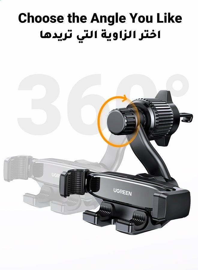 Ugreen Mobile Holder For Car Car Phone Holder For Air Vent Car Mobile Holder With Auto Lock And Hook Shape Clip Not Block Air Vent Phone Holder Car Fit Big Phone iPhone 15 16 Series, Samsung S24 S23, Xiaomi Black - Image 5