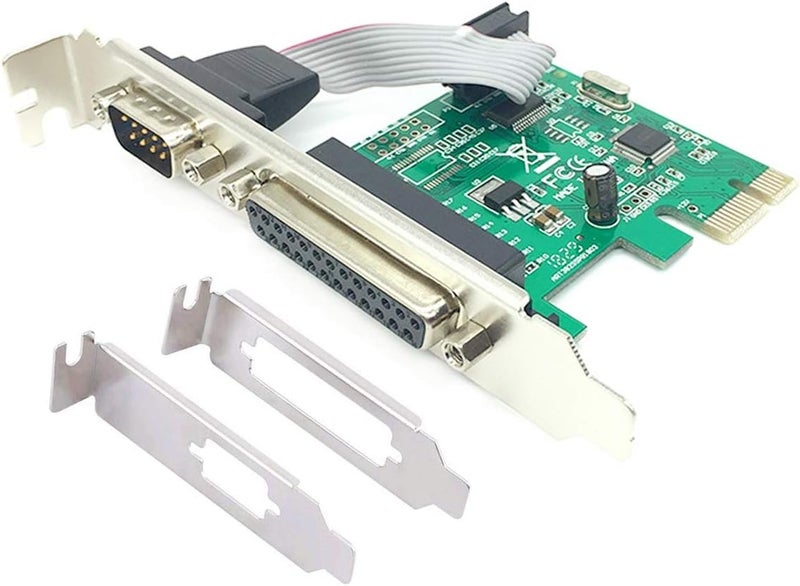 ELIATER PCIe Combo Serial Parallel Expansion Card PCI Express to Printer LPT Port RS232 Com Port Adapter IEEE 1284 Controller Card WCH382 Chip for Desktop PC Windows 10 with Low Bracket - Image 1